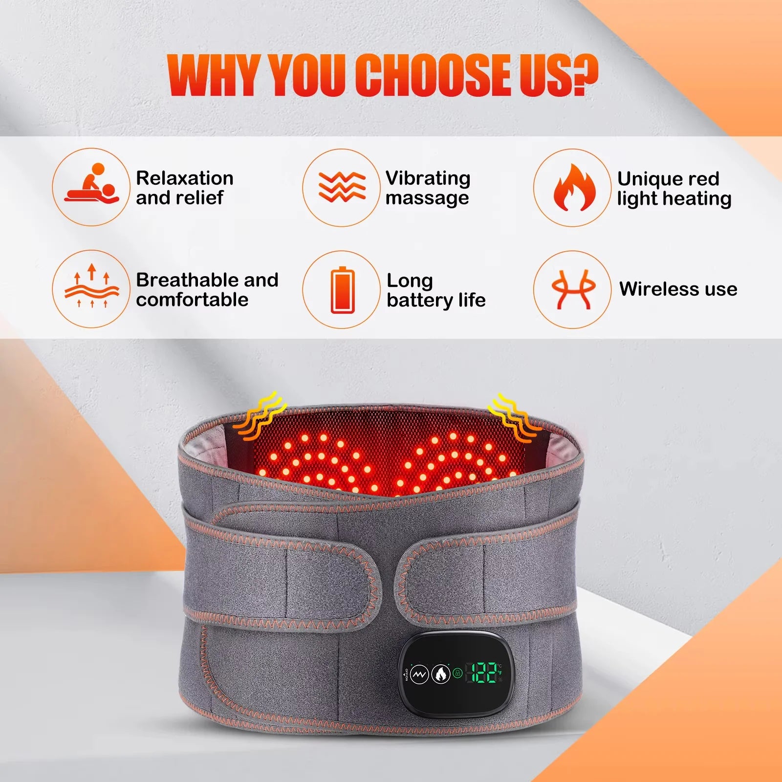 3-in-1 heated lumbar belt - relieve and recover your back from pain